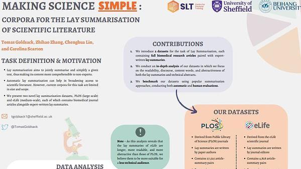 Making Science Simple: Corpora for the Lay Summarisation of Scientific Literature