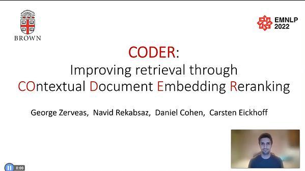 CODER: An efficient framework for improving retrieval through COntextual Document Embedding Reranking