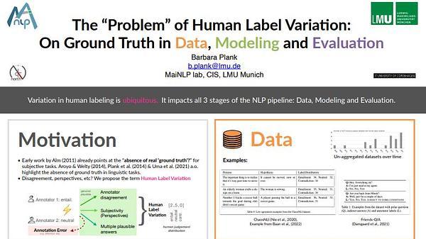The "Problem” of Human Label Variation: On Ground Truth in Data, Modeling and Evaluation