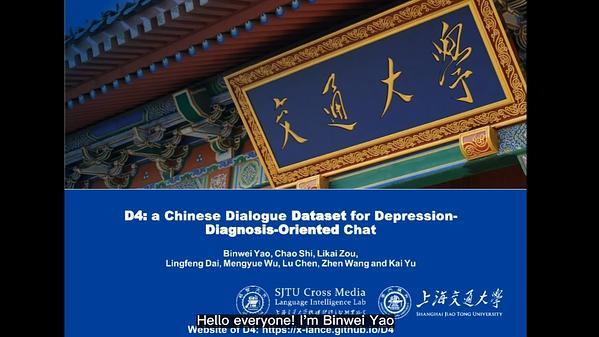 D4: a Chinese Dialogue Dataset for Depression-Diagnosis-Oriented Chat