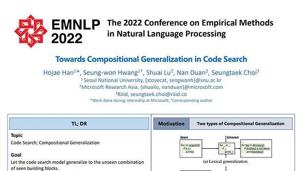 Towards Compositional Generalization in Code Search
