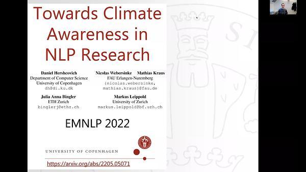 Towards Climate Awareness in NLP Research
