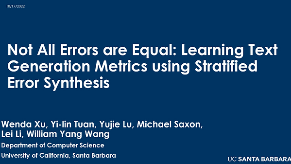 Not All Errors are Equal: Learning Text Generation Metrics using Stratified Error Synthesis