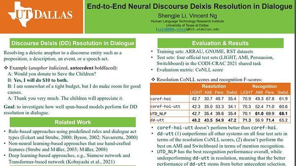 End-to-End Neural Discourse Deixis Resolution in Dialogue