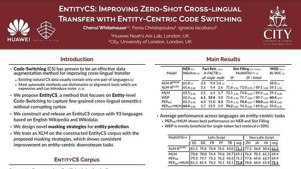EntityCS: Improving Zero-Shot Cross-lingual Transfer with Entity-Centric Code Switching