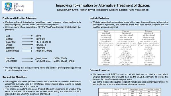 Improving Tokenisation by Alternative Treatment of Spaces