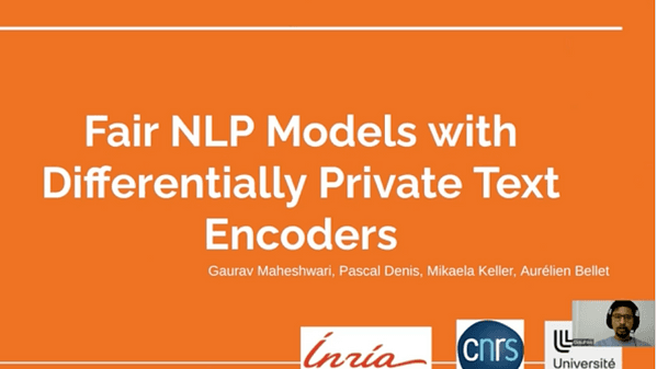 Fair NLP Models with Differentially Private Text Encoders