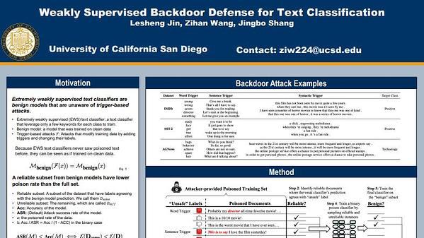 WeDef: Weakly Supervised Backdoor Defense for Text Classification