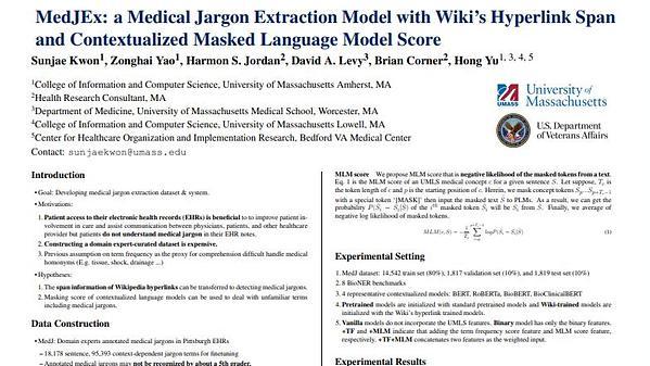 MedJEx: A Medical Jargon Extraction Model with Wiki's Hyperlink Span and Contextualized Masked Language Model Score