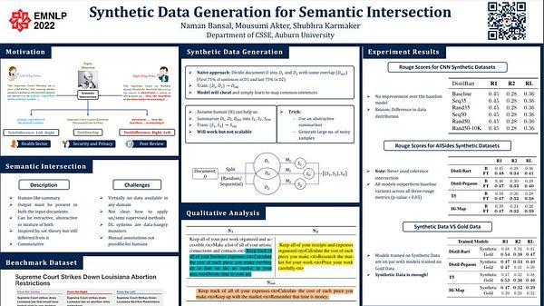 Learning to Generate Overlap Summaries through Noisy Synthetic Data