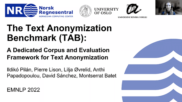The Text Anonymization Benchmark (TAB): A Dedicated Corpus and Evaluation Framework for Text Anonymization