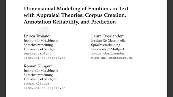 Dimensional Modeling of Emotions in Text with Appraisal Theories: Corpus Creation, Annotation Reliability, and Prediction