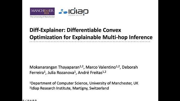 Diff-Explainer: Differentiable Convex Optimization for Explainable Multi-hop Inference