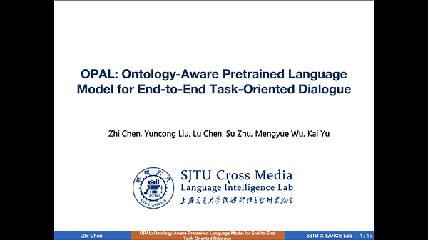 OPAL: Ontology-Aware Pretrained Language Model for End-to-End Task-Oriented Dialogue