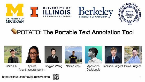 POTATO: The Portable Text Annotation Tool