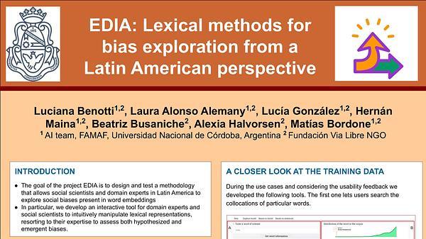 Lexical methods for bias exploration from a Latin American perspective