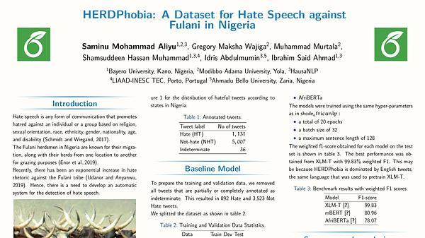 HERDPhobia: A Dataset for Hate Speech Detection against Fulani Herdsmen in Nigeria