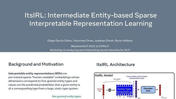 Intermediate Entity-based Sparse Interpretable Representation Learning