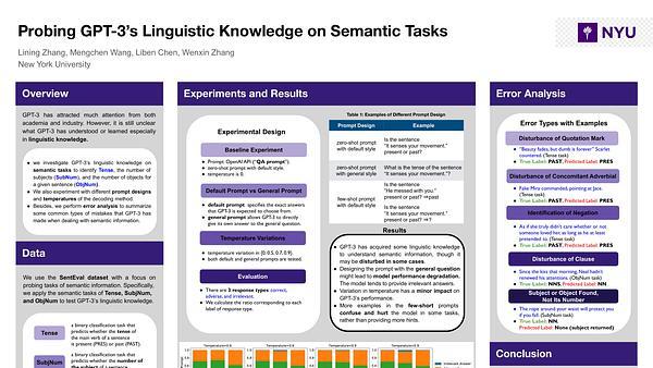 Probing GPT-3’s Linguistic Knowledge on Semantic Tasks