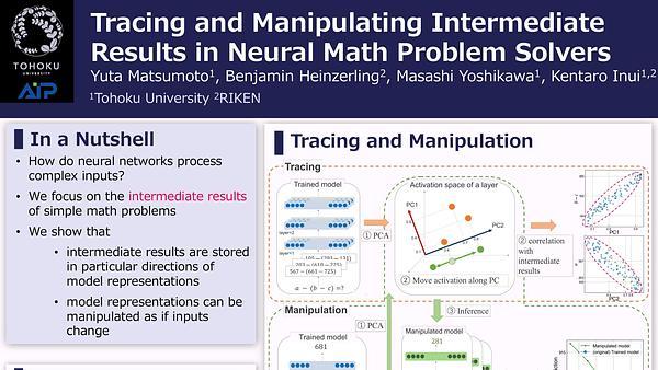 Tracing and Manipulating Intermediate Results in Neural Math Problem Solvers