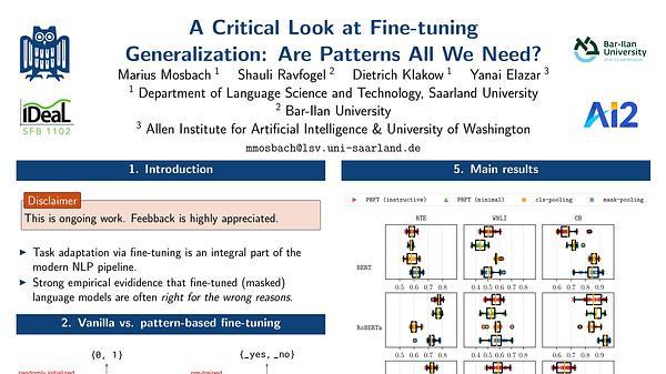 A Critical Look at Fine-tuning Generalization: Are Patterns All We Need?