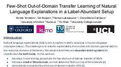 Few-Shot Out-of-Domain Transfer Learning of Natural Language Explanations in a Label-Abundant Setup