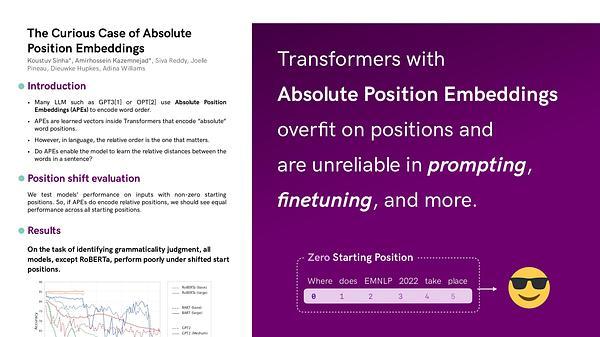 The Curious Case of Absolute Position Embeddings