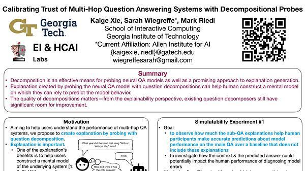 Calibrating Trust of Multi-Hop Question Answering Systems with Decompositional Probes