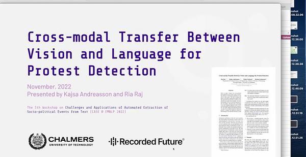Cross-modal Transfer Between Vision and Language for Protest Detection