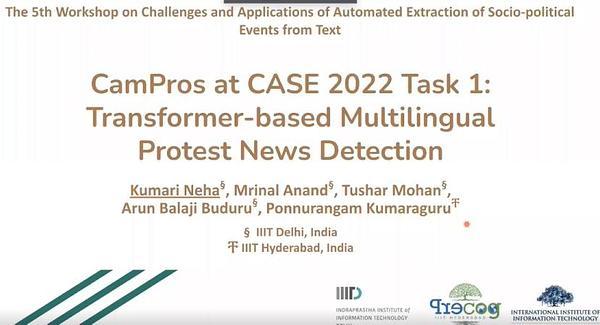 CamPros at CASE 2022 Task 1: Transformer-based Multilingual Protest News Detection