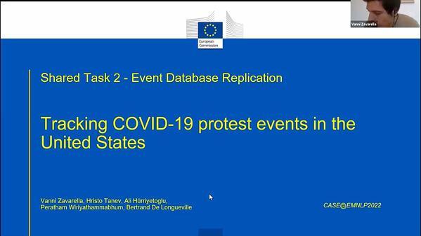 Tracking COVID-19 protest events in the United States. Shared Task 2: Event Database Replication, CASE 2022