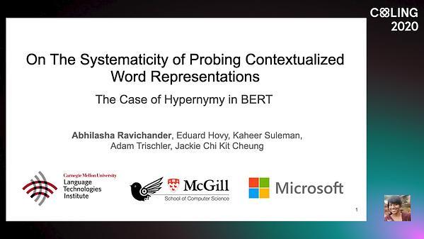 On the Systematicity of Probing Contextualized Word Representations: The Case of Hypernymy in BERT