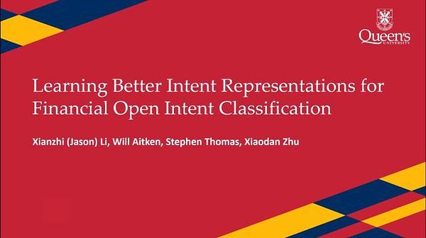 Learning Better Intent Representations for Financial Open Intent Classification
