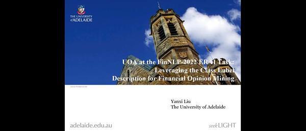 UOA at the FinNLP-2022 ERAI Task: Leveraging the Class Label Description for Financial Opinion Mining