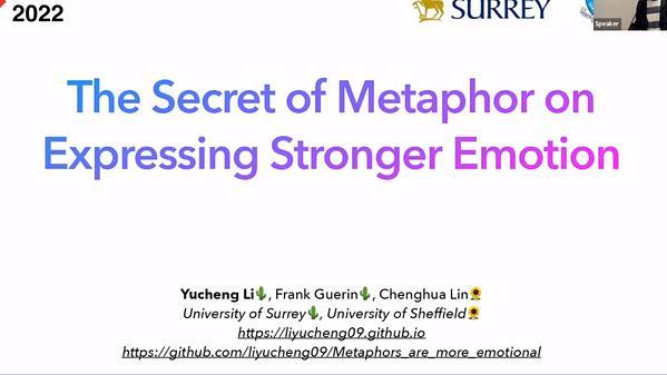 The Secret of Metaphor on Expressing Stronger Emotion