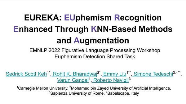 EUREKA: EUphemism Recognition Enhanced through Knn-based methods and Augmentation