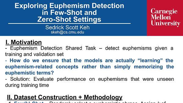 Exploring Euphemism Detection in Few-Shot and Zero-Shot Settings
