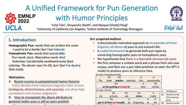 A Unified Framework for Pun Generation with Humor Principles