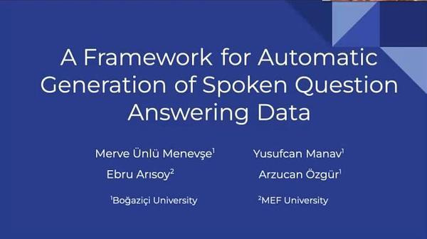 A Framework for Automatic Generation of Spoken Question-Answering Data