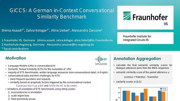 GiCCS: A German in-Context Conversational Similarity Benchmark