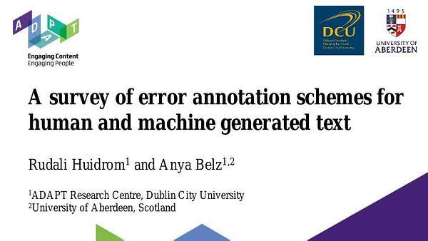 A Survey of Recent Error Annotation Schemes for Automatically Generated Text