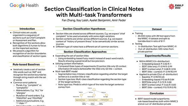 Section Classification in Clinical Notes with Multi-task Transformers