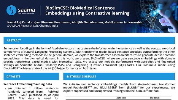 BioSimCSE: BioMedical Sentence Embeddings using Contrastive learning