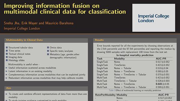 Improving information fusion on multimodal clinical data in classification settings