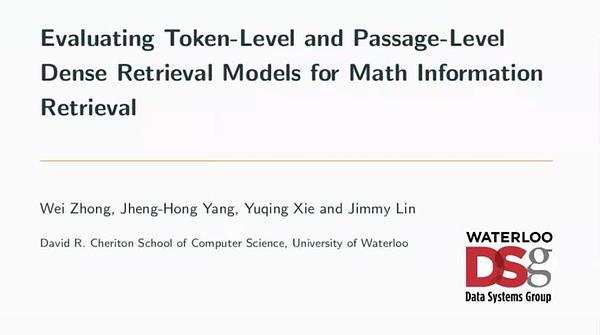 Evaluating Token-Level and Passage-Level Dense Retrieval Models for Math Information Retrieval