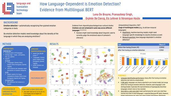 How Language-Dependent is Emotion Detection? Evidence from Multilingual BERT