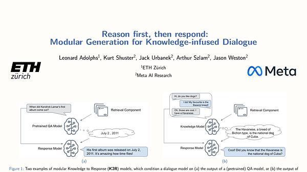 Reason first, then respond: Modular Generation for Knowledge-infused Dialogue