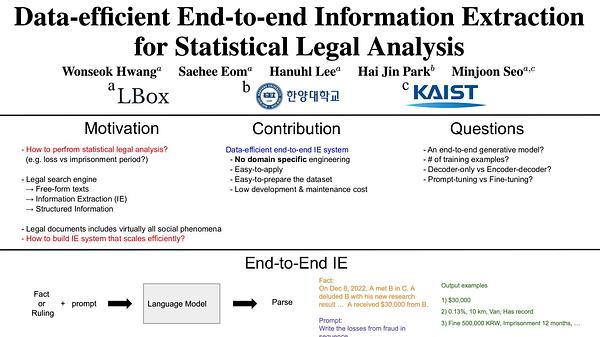 Data-efficient end-to-end Information Extraction for Statistical Legal Analysis