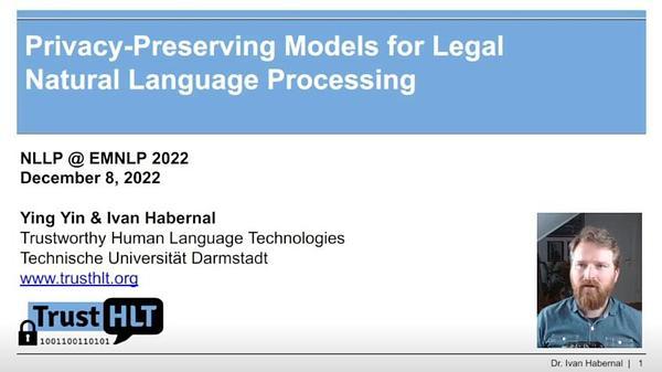 Privacy-Preserving Models for Legal Natural Language Processing