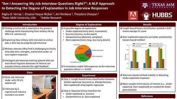 "Am I Answering My Job Interview Questions Right?'': A NLP Approach to Predict Degree of Explanation in Job Interview Responses